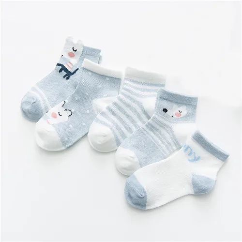 5 Pcs 0-2Years Baby Socks Girls Cute Newborn Boy Toddler Socks Summer Mesh Cotton Cartoon Animal Kids Socks  baby girl sock