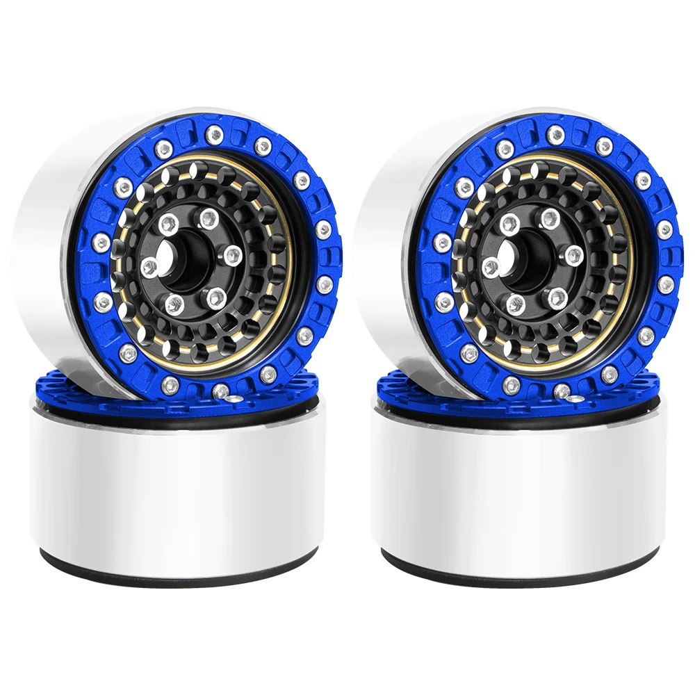 1/10 Scale 1.9-inch Brass Wheel Hub with Aluminum Outer Ring for SCX10 90046 TRX4 TRX6 D90 Off-Road Vehicles