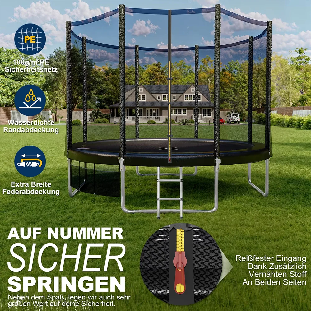 

Kids Trampoline with Safety Envelope Swing Punching Bag Indoor Outdoor Exercise Play for Toddlers Fun Fitness Jumping Bed