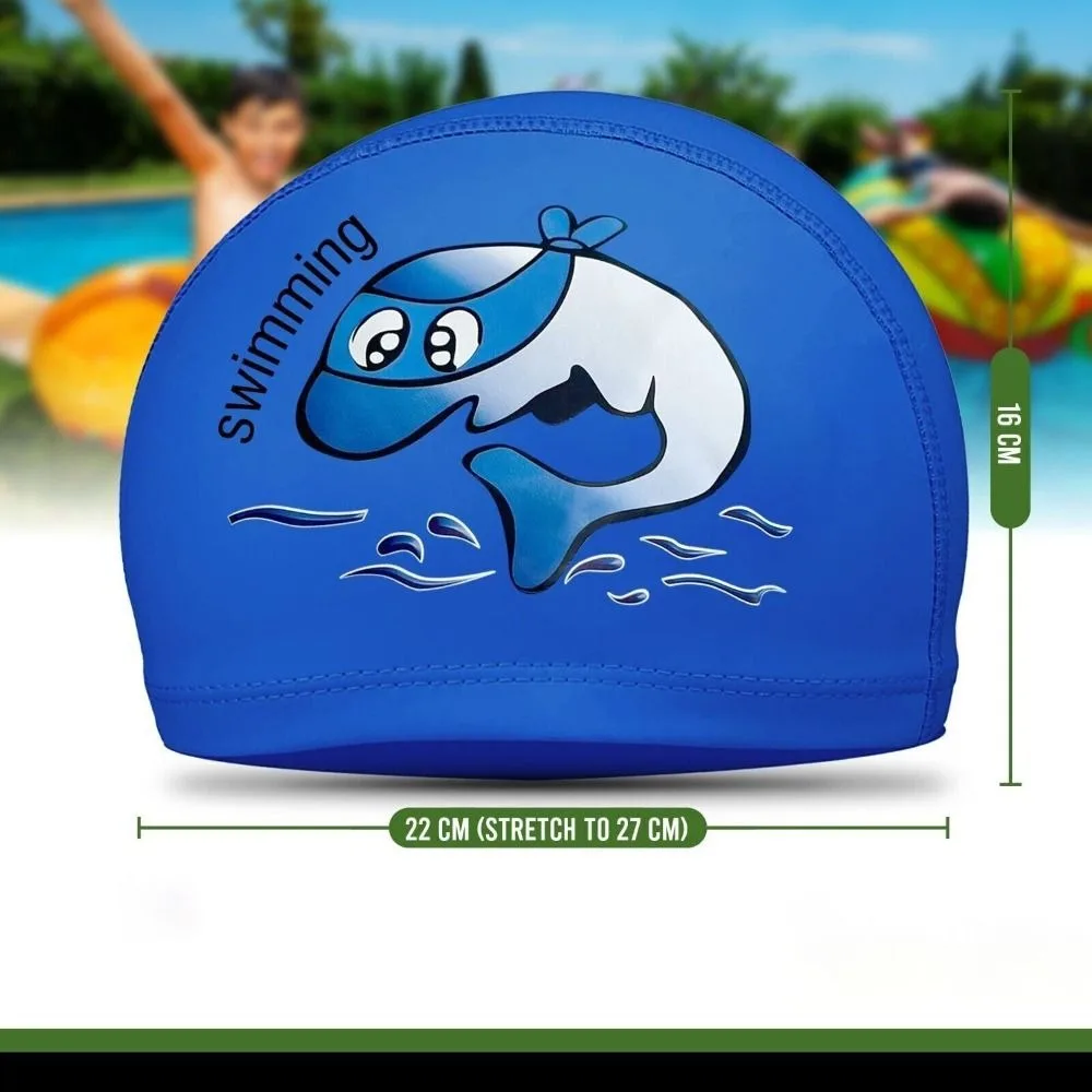 Cuffia da nuoto rivestita in PU Cuffia da nuoto per bambini durevole in silicone impermeabile Dimensioni libere Cappelli da bagno per piscina stampati in cartone animato unisex