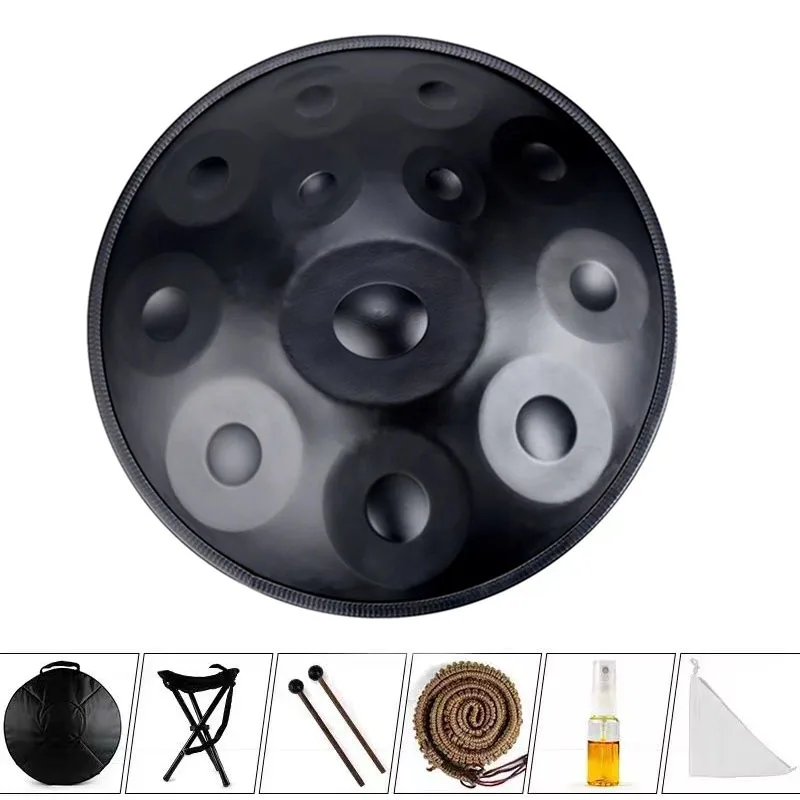 12 Tone Handpan Adult Meditation HandPans Ember Steel Nitrided Handpan Drum Vibrates Tone Professional Percussion Instruments
