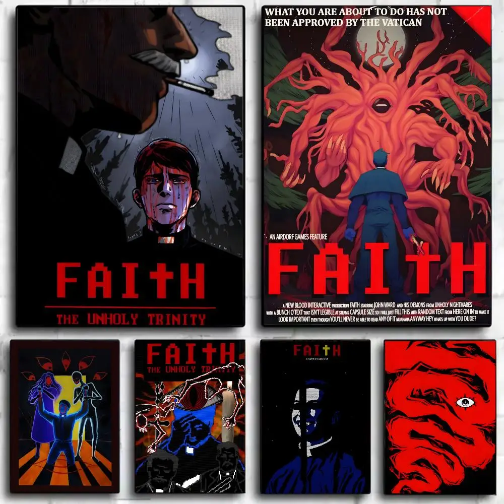 Horror Game Faith The Unholy Trinity Poster Wall Art Print Decorative Mural Home Decor Gift Unframed