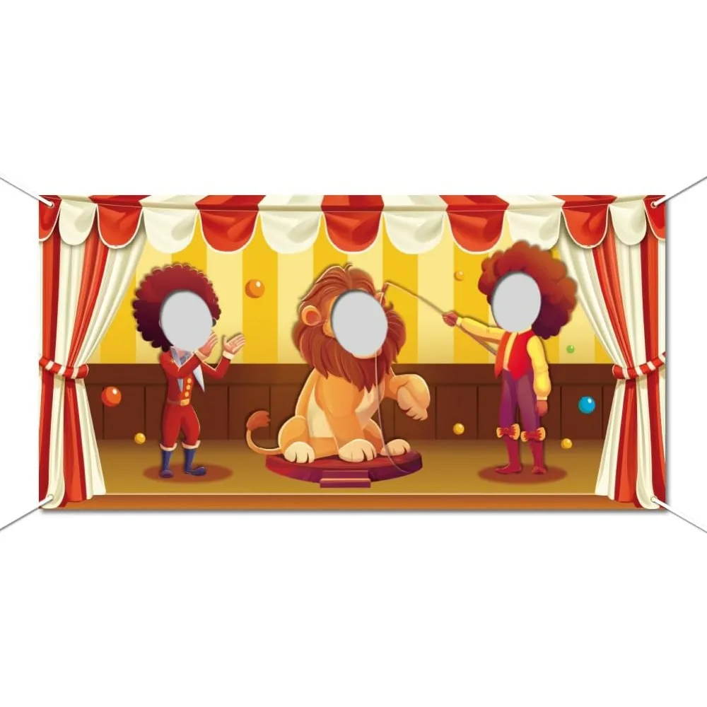 

Circus Carnival Party Photo Backdrop Carnival Party Decoration Animal Photo Door Banner Circus Theme making kit