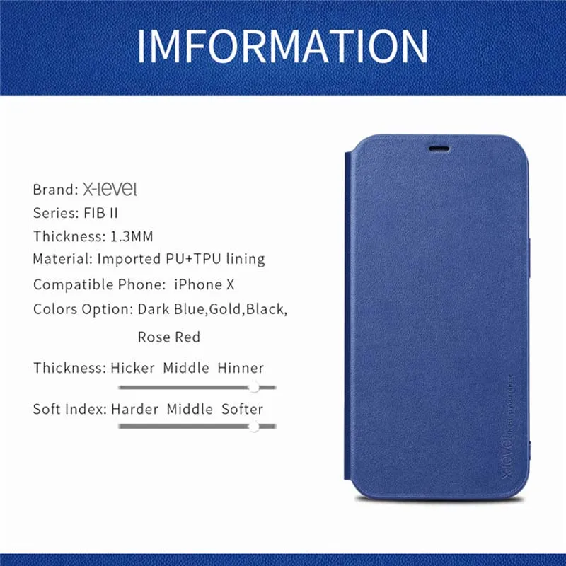 X-level Luxury Original Ultra Thin Slim Flip Case Leather Tpu Book Cover For Iphone 15 14 Plus 13 Pro MaxPhone Case