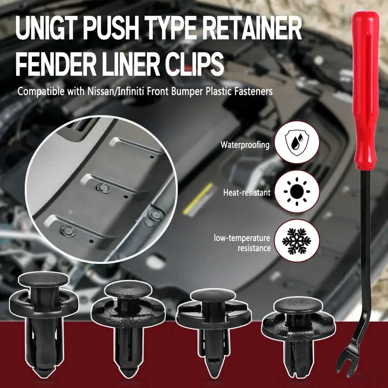 100PCS Plastic Bumper Rivet Clips, Auto Fastener Retainer for GM Ford Toyota Honda Chrysler image 3
