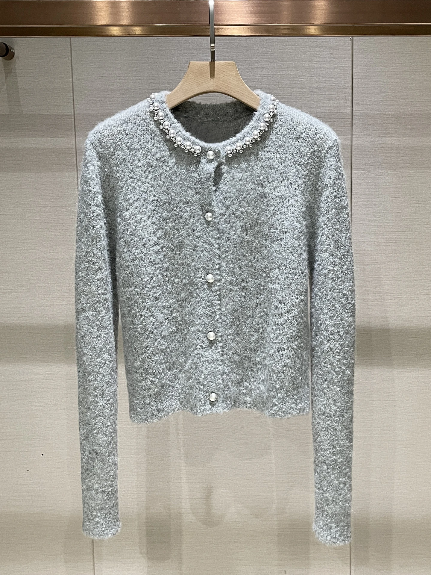 Cárdigan de punto redondo Ne Furry Mujer Slim Fit ey Casual Long Sve Prendas de punto Ele Sle Cómodo Breat...