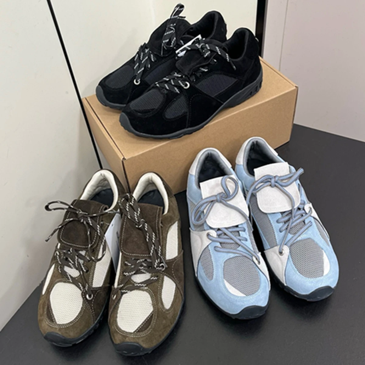 

Maxdutti British Fashion Color Blocked Vulcanized Shoes Retro Training Shoes Comfortable Breathable Outdoor Women's Sneakers Sho
