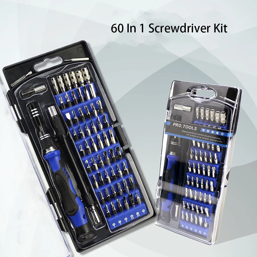 60 In 1 Magnetic Screwdriver Bit Kit Precision Screwdriver Set For Phones Game Console Tablet PC Electronics Repair Tool