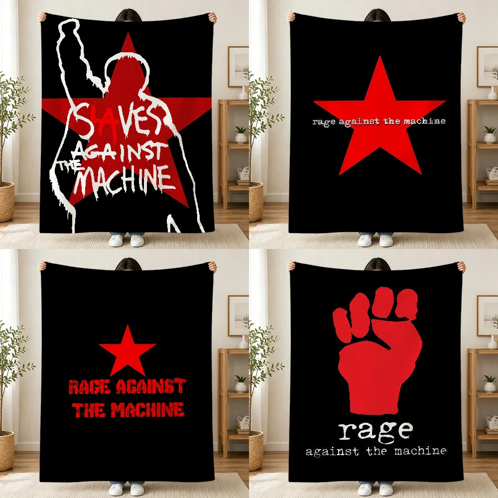 Band R-Rage A-against The M-machine Blanket Printed Flannel Soft Warm Cozy Season Nap Bed Sofa Travel Camping Gift Adults Kids