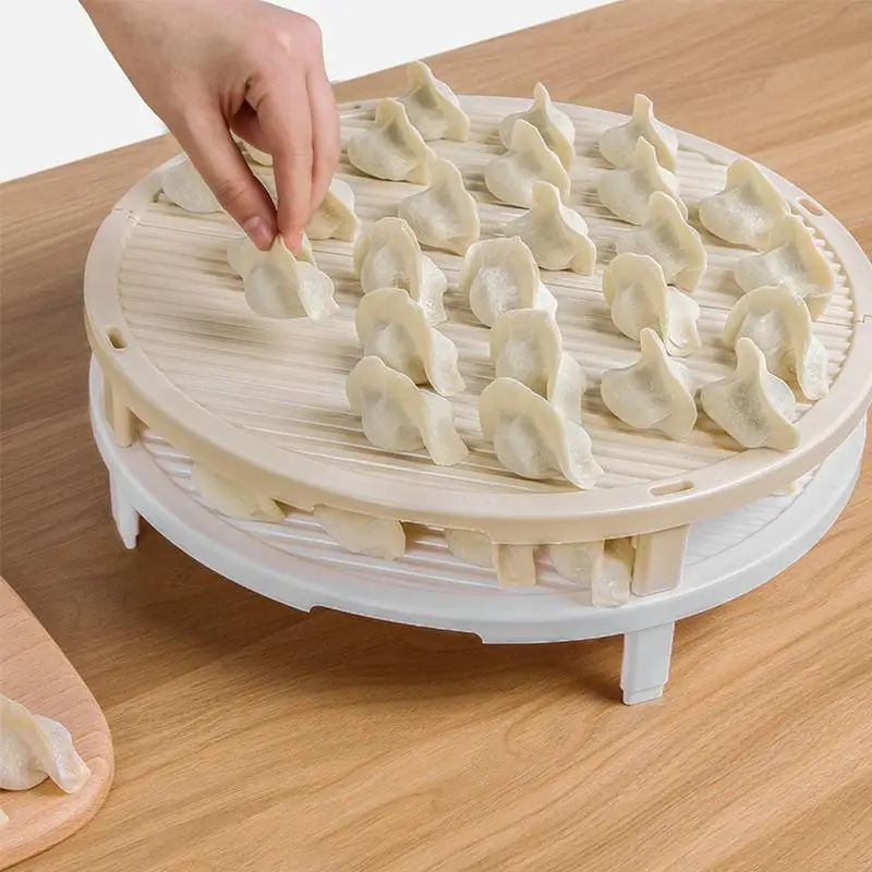 Foldable Dumpling Drying Tray Dumpling Mat Non Stick Surface Stackable Design Perfect For Home Kitchen Dumpling Making Food Prep