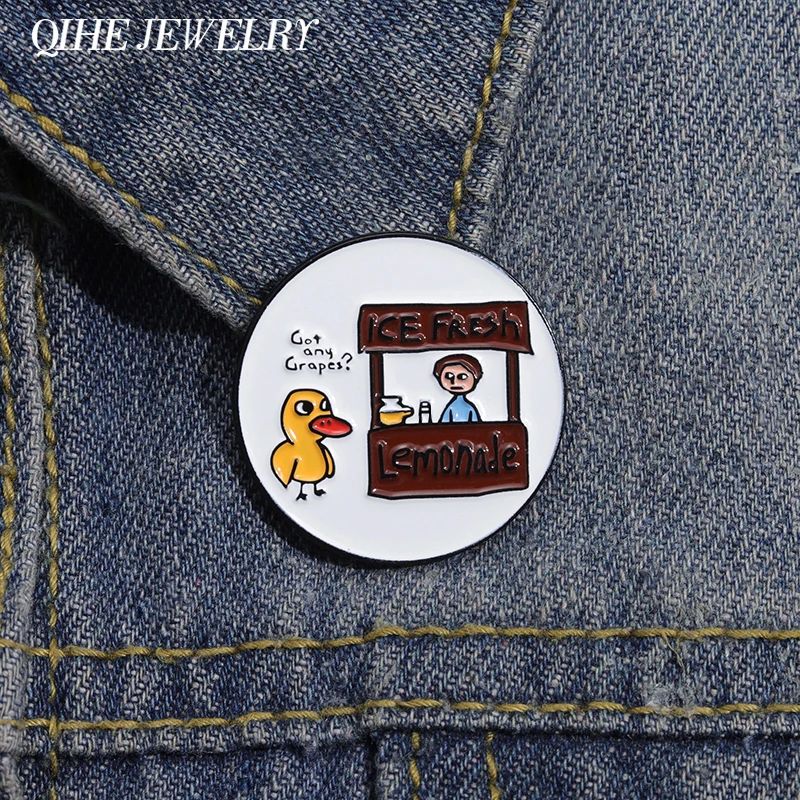 Alfileres esmaltados divertidos de la canción del pato, broches de animales lindos, sombrero de dibujos animados creativos, insignias de Metal, accesorios de joyería para niños