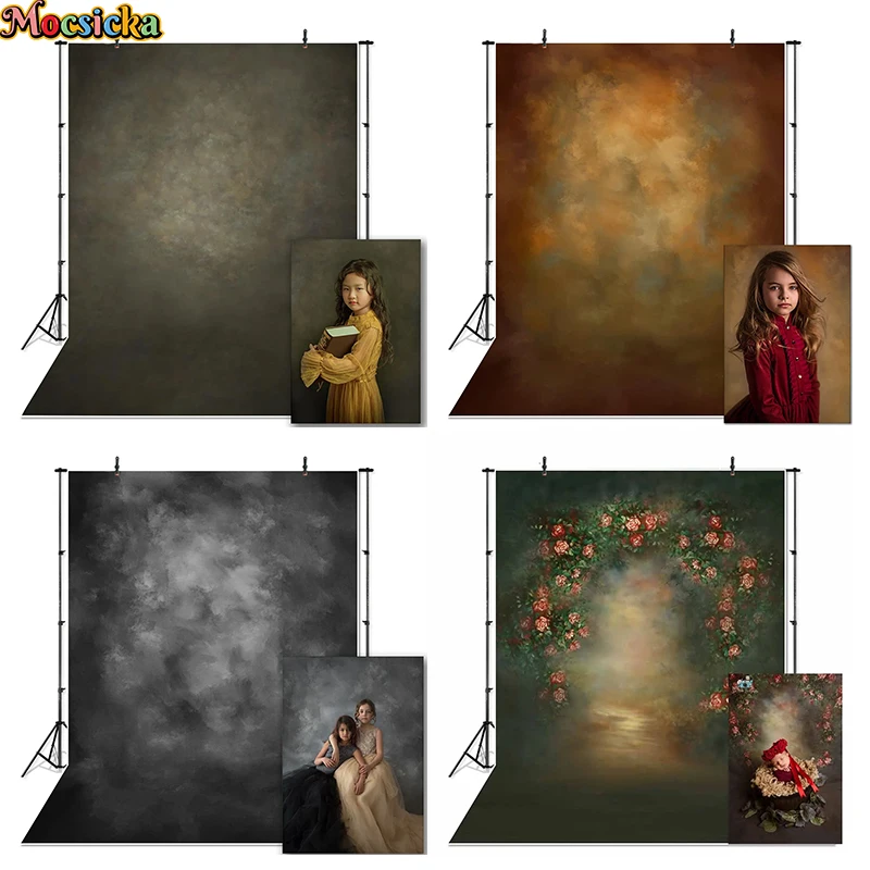 Retro Abstract Photo Background Oil Painting Flower Texture Baby Newborn Backdrops For Photography Board Decor Studio Photobooth