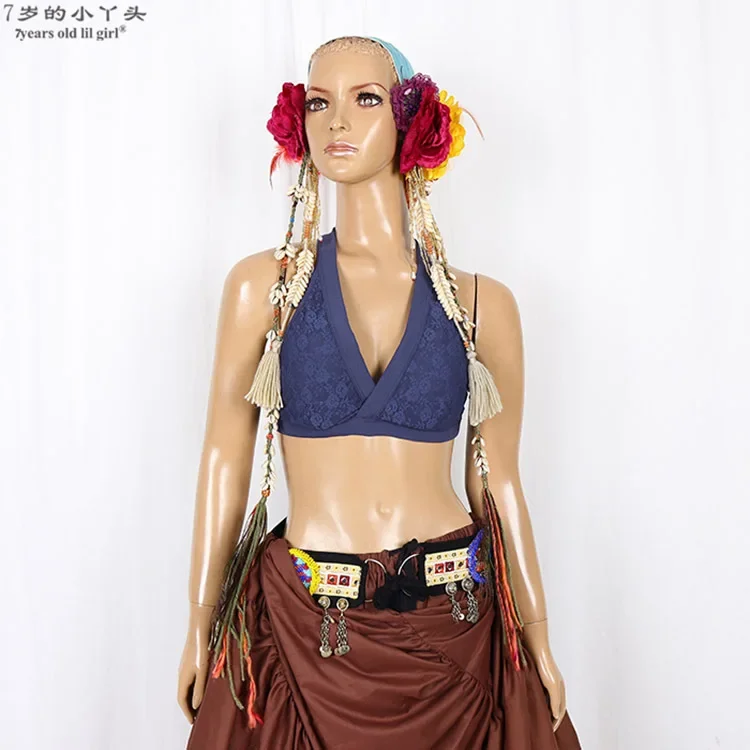 Belly dance top fusion tribal style narrow-brimmed bra stage performance