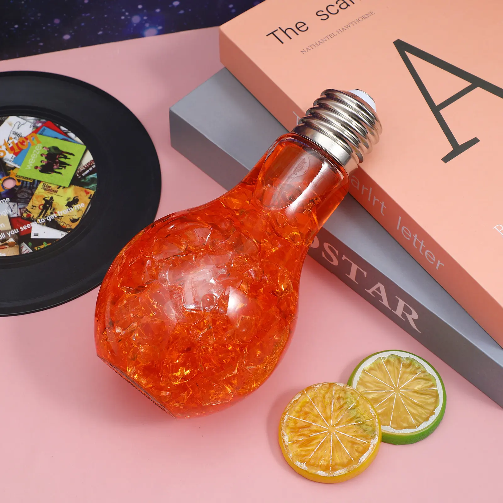 400Ml Light Bulb Bottle Clear Glass Drinking Glasses Fun Party Favors Home Bar Entertaining Guests Colorful Beverages Decor Vase