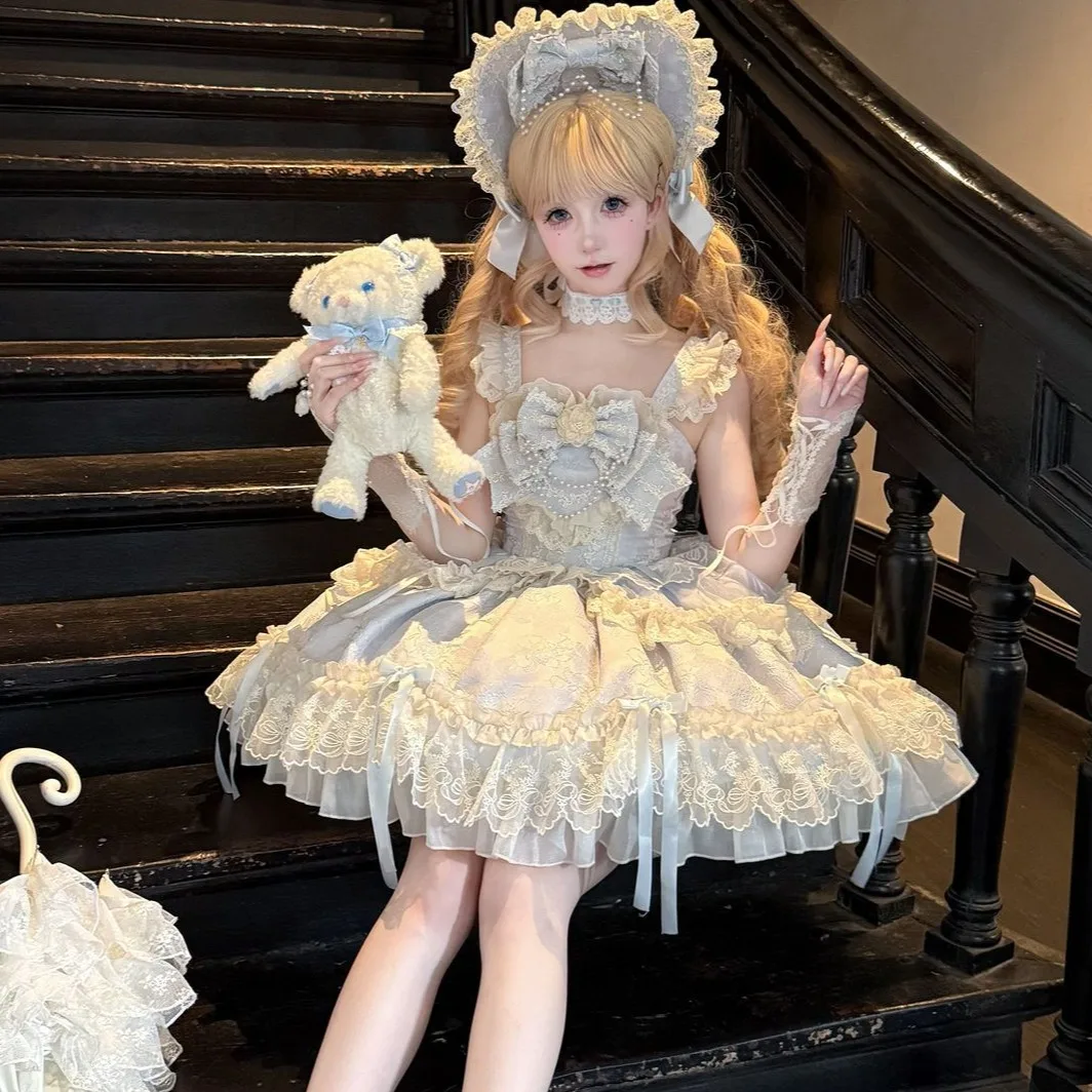 

Original Design Lolita Dress Ballet Style Jsk Strap Dress Summer Japanese Girls' Campus Tea Party Dress