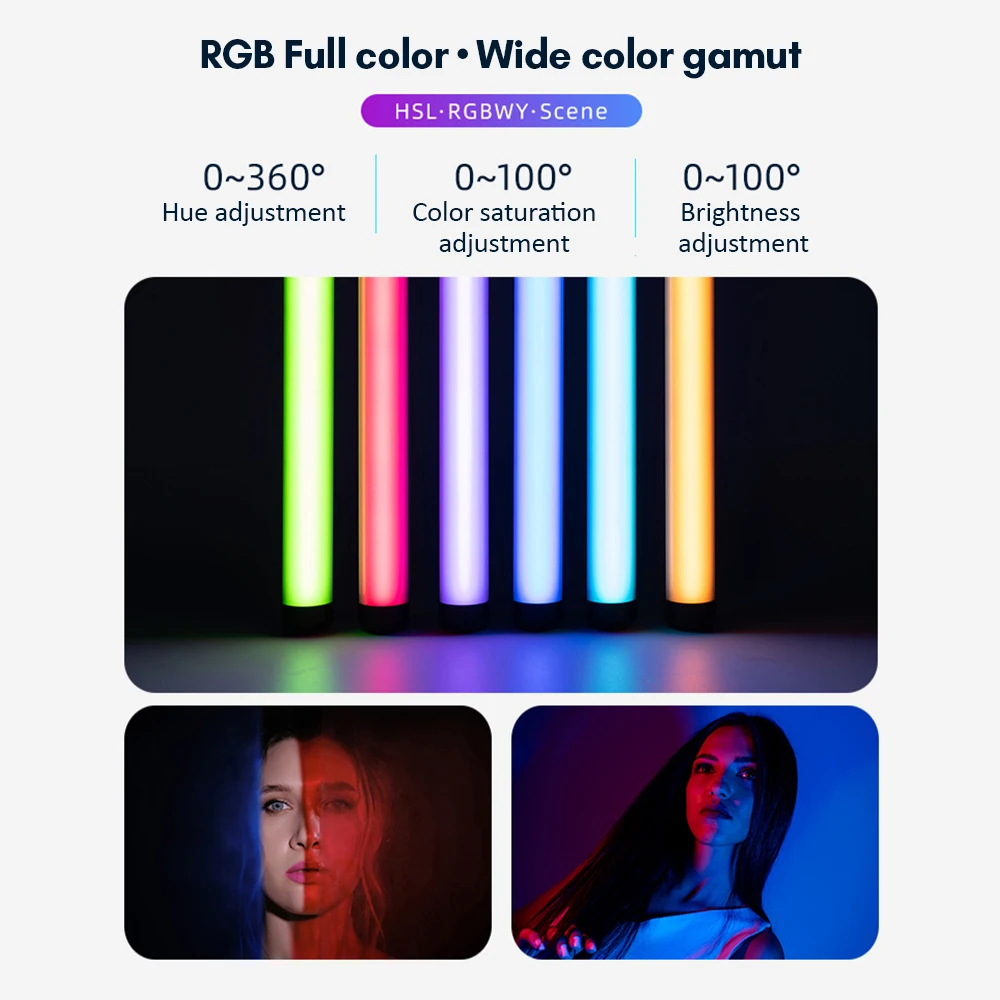 VILTROX K60 RGB LED 스틱 라이트 20W 휴대용 튜브 완드 스틱 2500K-8500K 사진 조명 필 라이트 앱 제어