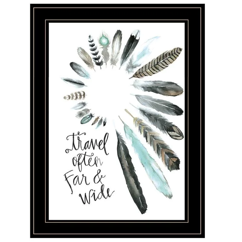 

Travel Far and Wide Framed Print, Black Frame, Ready to Hang