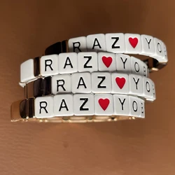 ZMZY Catchwords Russian Regional Elastic DIY RAZYOB Beads Bracelets For Women Handmade Jewelry Accessories Wholesale