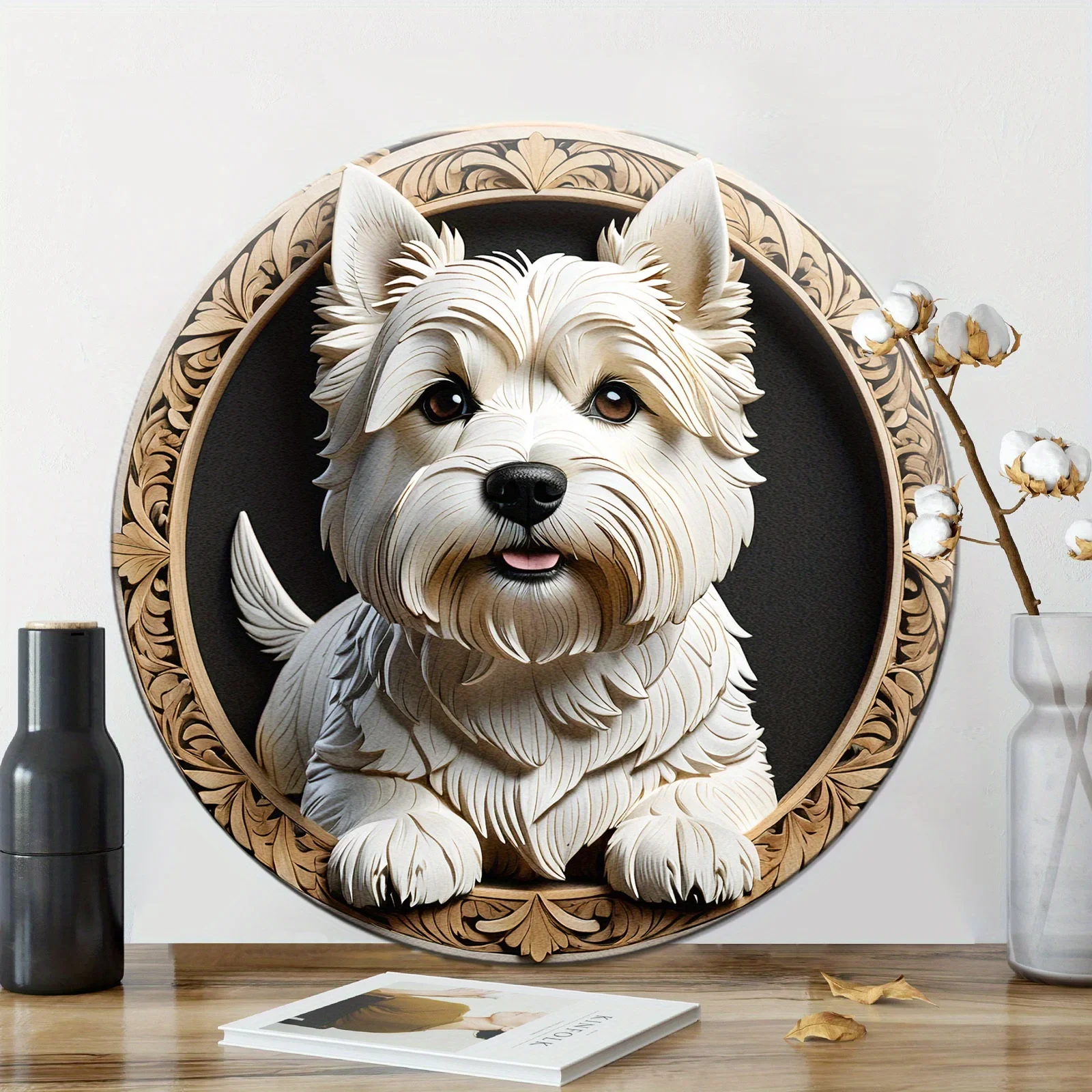 West Highland White Terrier Sign - Cute Dog Sign, Suitable For Cafe Bedroom Wall Decor, Art Aesthetic, Holiday Gift (20cm*20cm)