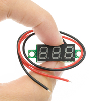 0.28 0.36 Inch 2 wires 3 wires 2.5V-40V Mini Digital Voltmeter Voltage Tester Meter Red/Blue/yellow/greenc