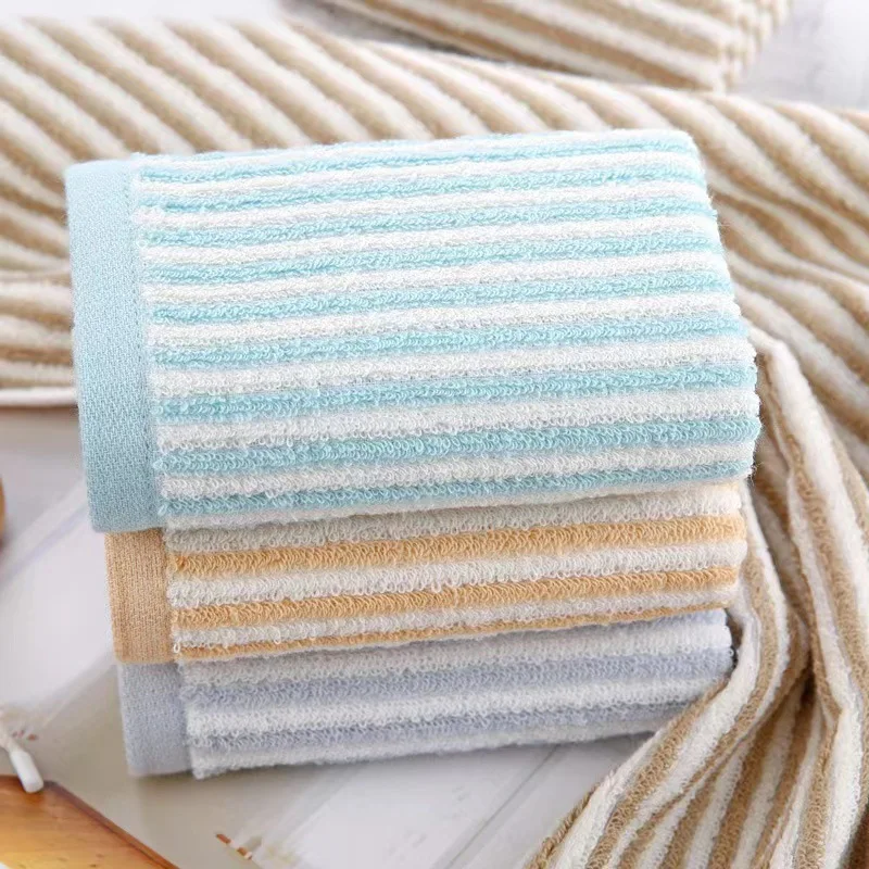 100% Cotton Colored Striped Towel for Adults – Highly Absorbent, Soft, and Lint-Free Face Towel