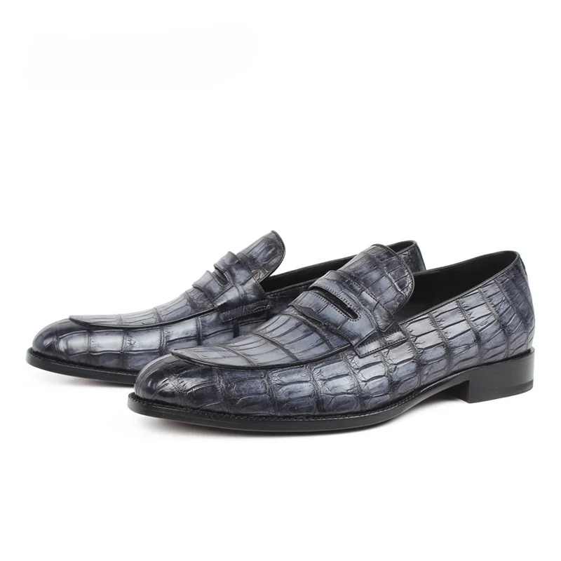 

Crocodile Genuine Leather Shoes Shoe Adult Men No None Stitching Yes Men's Loafer Shoes Man Dress Shoes