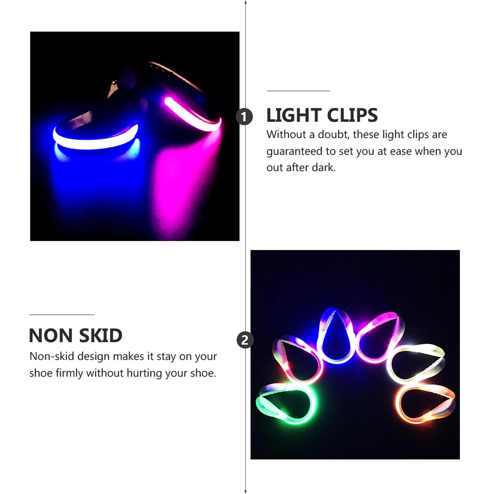 6 Pcs Running Lights LED Shoe for Walking Bike Flash Gear Lamps Nighttime Clip Safety Runners Plastic Clips