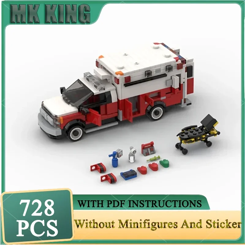 

Moc Building Blocks Car Series New York Fire Brigade Ambulance Model Technology Bricks Brand-name Vehicle DIY Toys gift