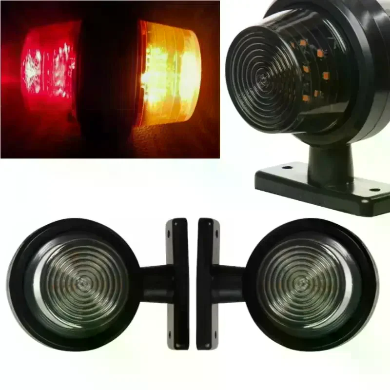 1PC Outline Lamp Truck Trailer Led Side Marker Light 12V 24V Double Face Red Amber Indicator Turn Signal Light For Lorry