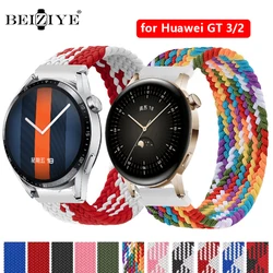 Braided Solo Loop Strap for Huawei Watch GT 3 46mm 42mm Bracelet for Huawei GT3 Runner Replace Elastic Fabric Wrist Strap 22mm