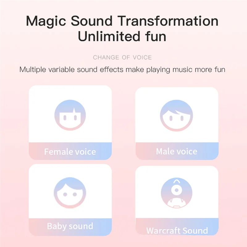 

Portable Handheld Mic Speaker Machine Ktv Player For Kids With Magic Sound LED Light Accessories Wireless Audio B-AU47