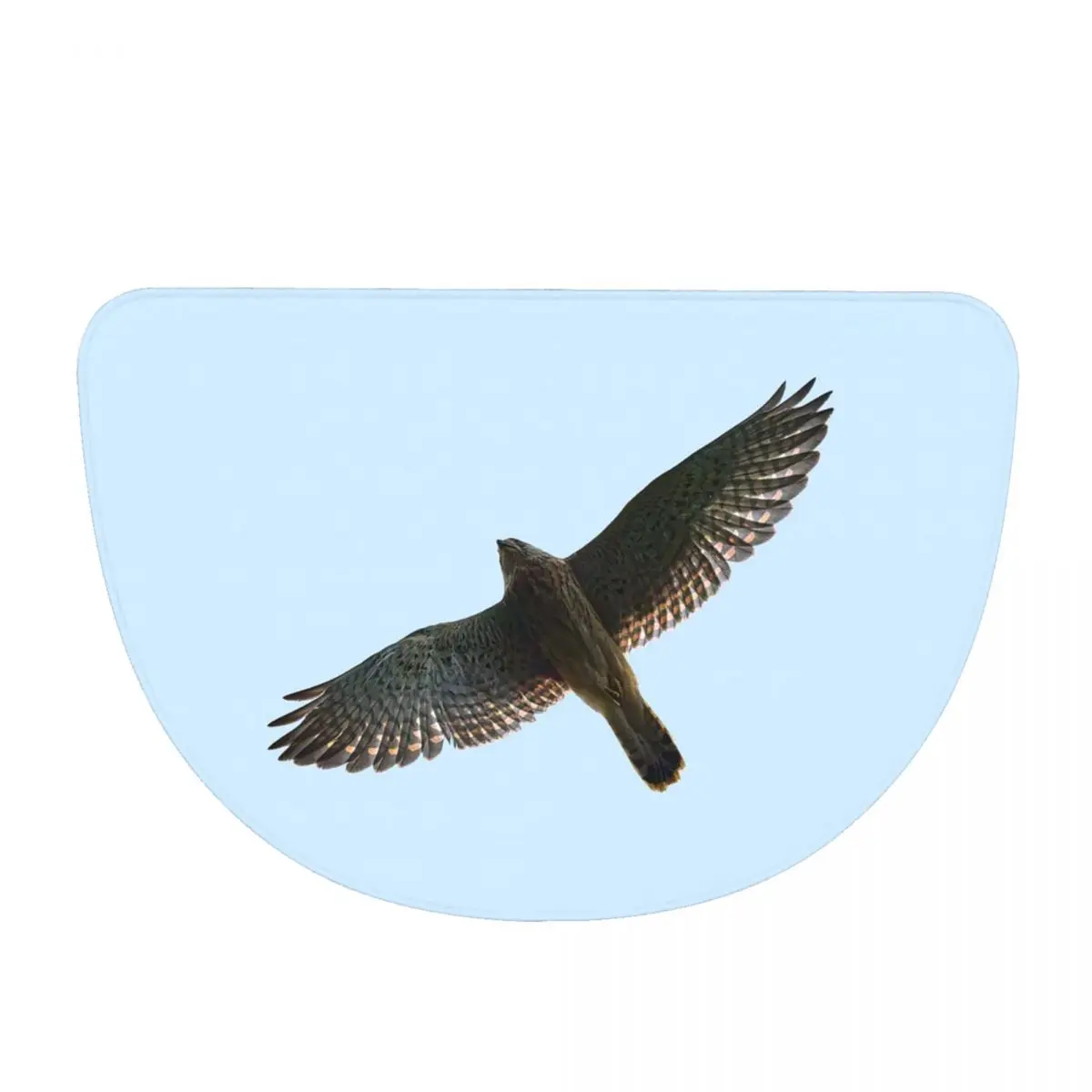 On The Fly. Common Kestrel Soft Flannel Half Round Doormat Non Slip Bathroom Mat Absorbent Floor Carpet for Laundry Room