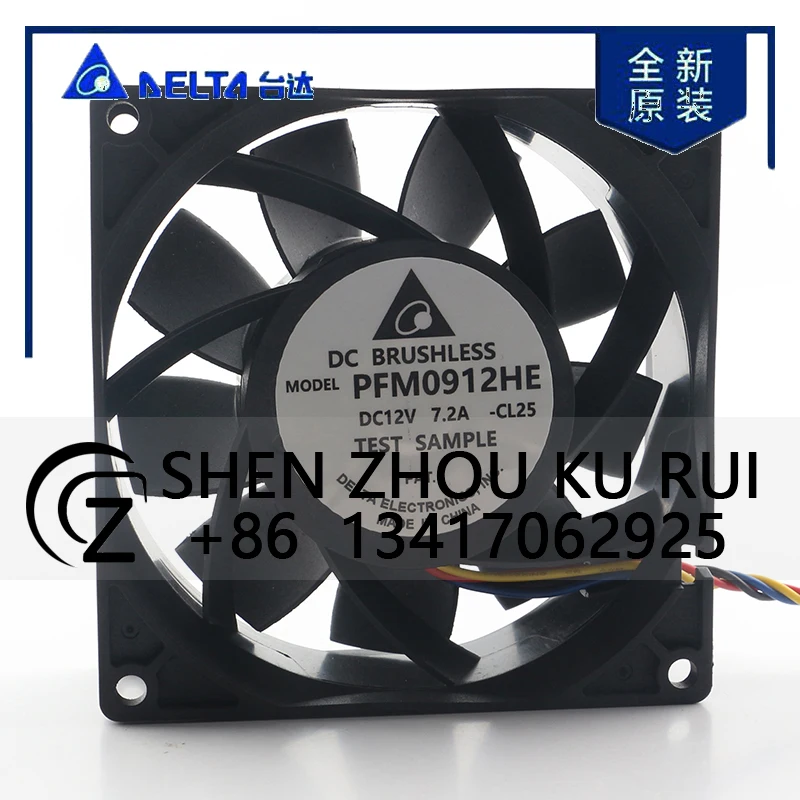 

Delta 5V 24V 48V DC12V 7.2A AC EC 9038 90X90X38MM 9CM Server Brute Force Inverter 4-wire High air Capacity PFM0912HE Cooling Fan
