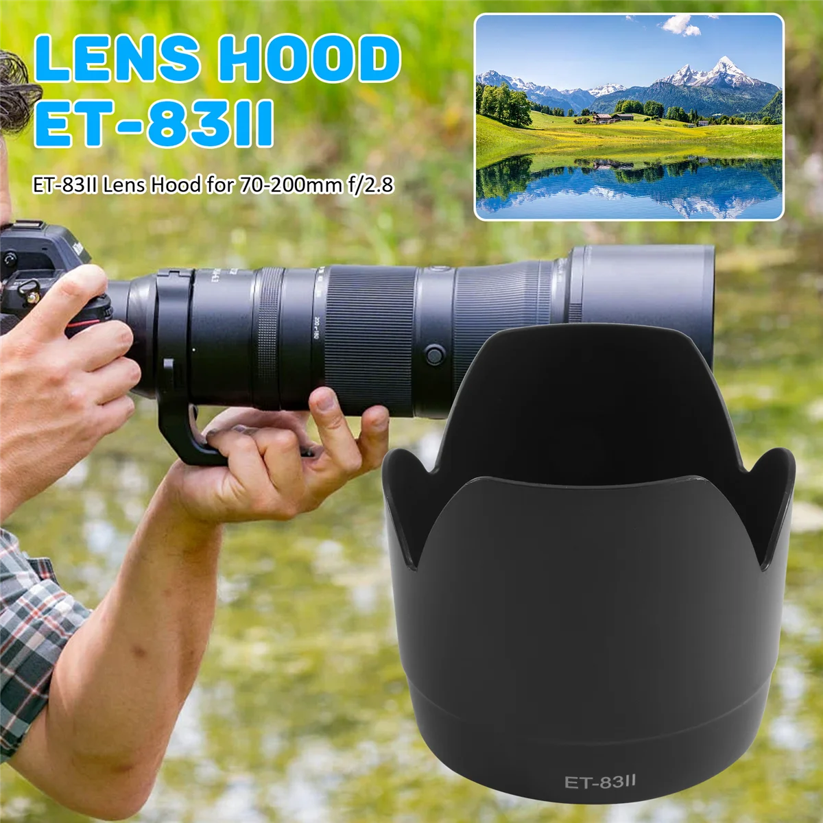 غطاء عدسة BISMZ ET-83II لكاميرات كانون 70-200 ملم f/2.8