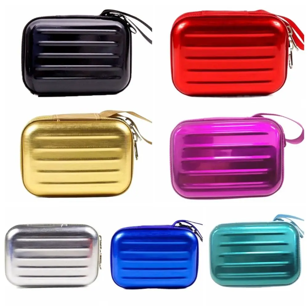 Cute Square Tinplate Coin Purse Headphone Bag Zipper Lipstick Storage Bag Change Purse Earphone Pouch Suitcase Wallet Ladies