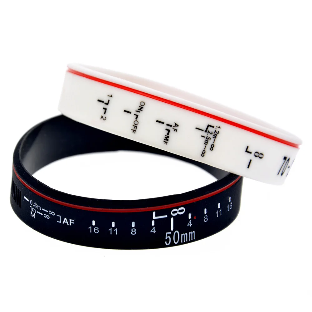 1 PC Silicone Bracelet With Camera Lens Markings  Focus the Lens Bracelet Unisex Adjustable Wristband for Sports And Fitness