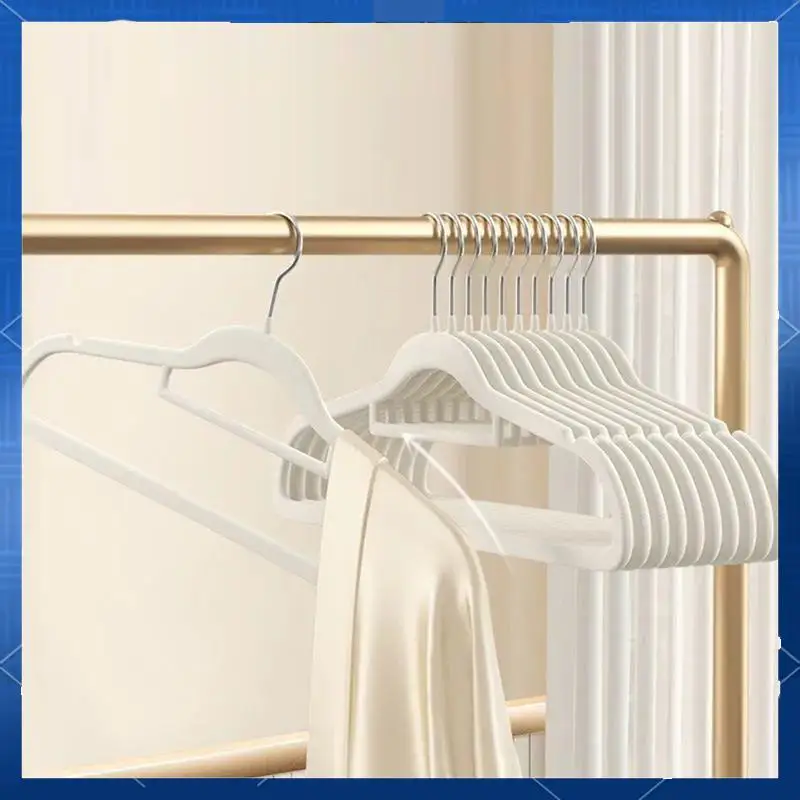 AA77 Flocking Hanger Household Clothes Hanging Finishing Rack Non-Slip Seamless Clothes Support Wardrobe Storage Rack