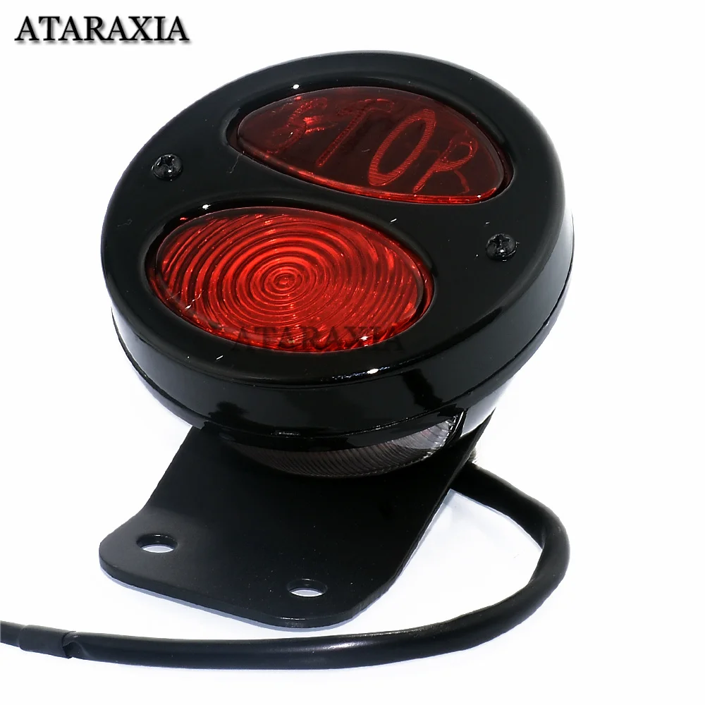 Universal LED Motorcycle Rear Light Running Brake Stop Lamp Aluminum Motorbike Indicator For Cafe Racer