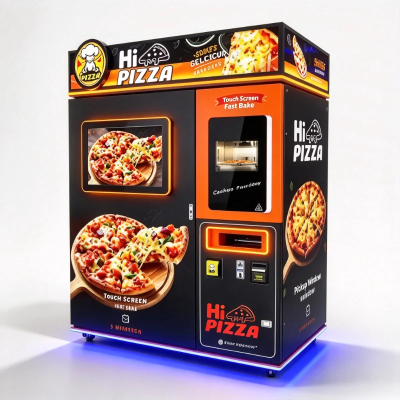 2026 New AI Controlled Self Service Pizza Vending Machine Fully Automatic Hot Fresh Pizza Maker Touch Screen Commercial Custom