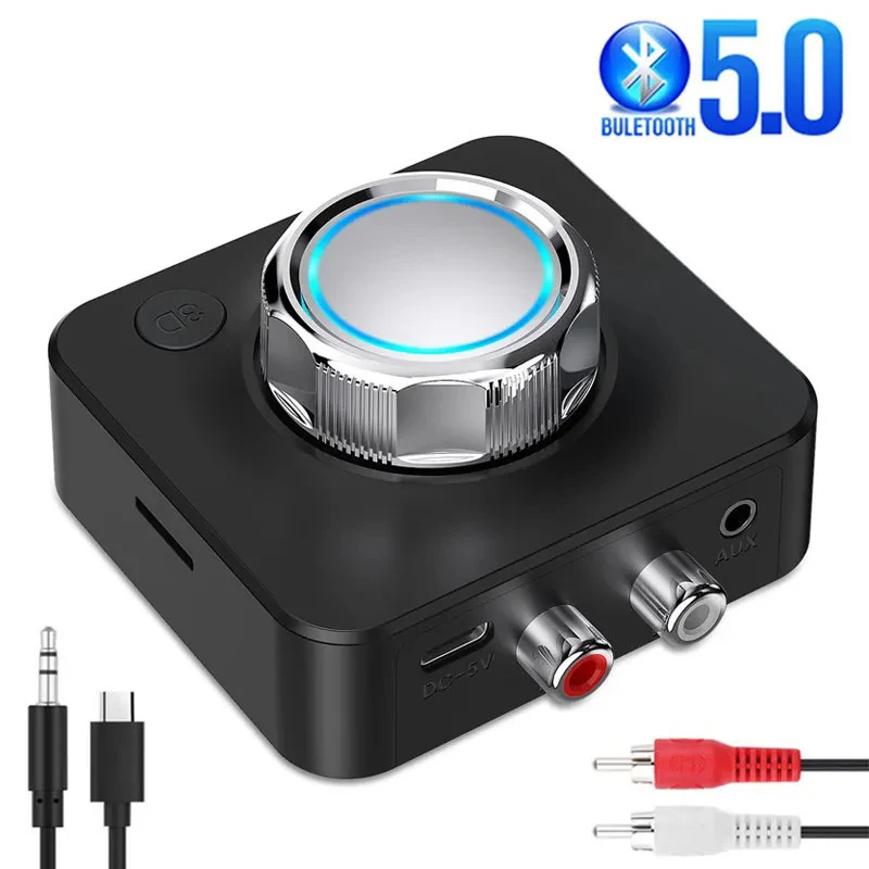 오디오 리시버 서라운드 3D 스테레오 사운드 SD TF 카드, RCA 3.5mm AUX USB 무선 어댑터, 자동차 키트 스피커 헤드폰용, 블루투스 5.0