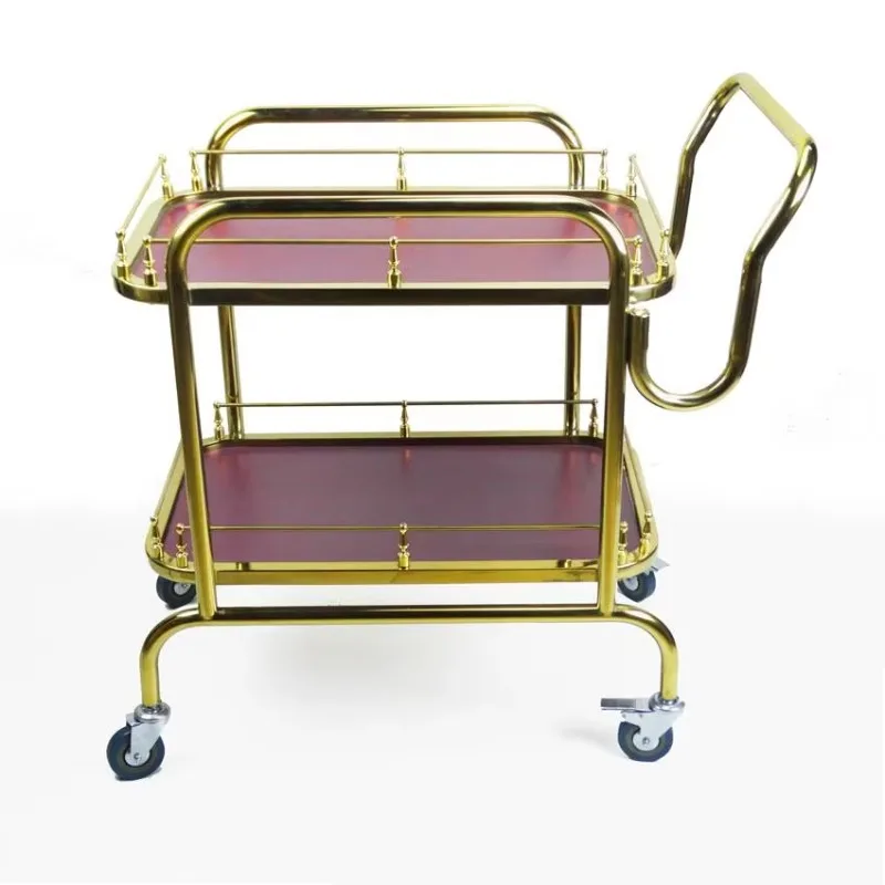 European-style Christmas Beverage Truck Hotel Furniture Multi-functional Villa Mobile Snack Cart Hotel Trolley Double Dining