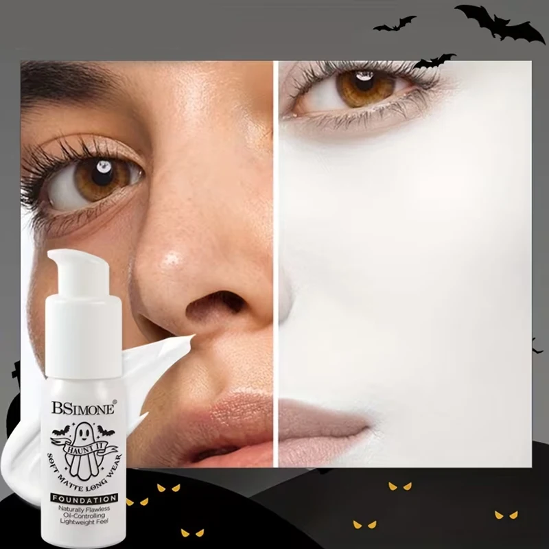 1pc Long-Lasting White Foundation,Waterproof Sweatproof,Halloween Ghost Makeup, Gothic Vampire Witch COSPLAY Makeup Foundation