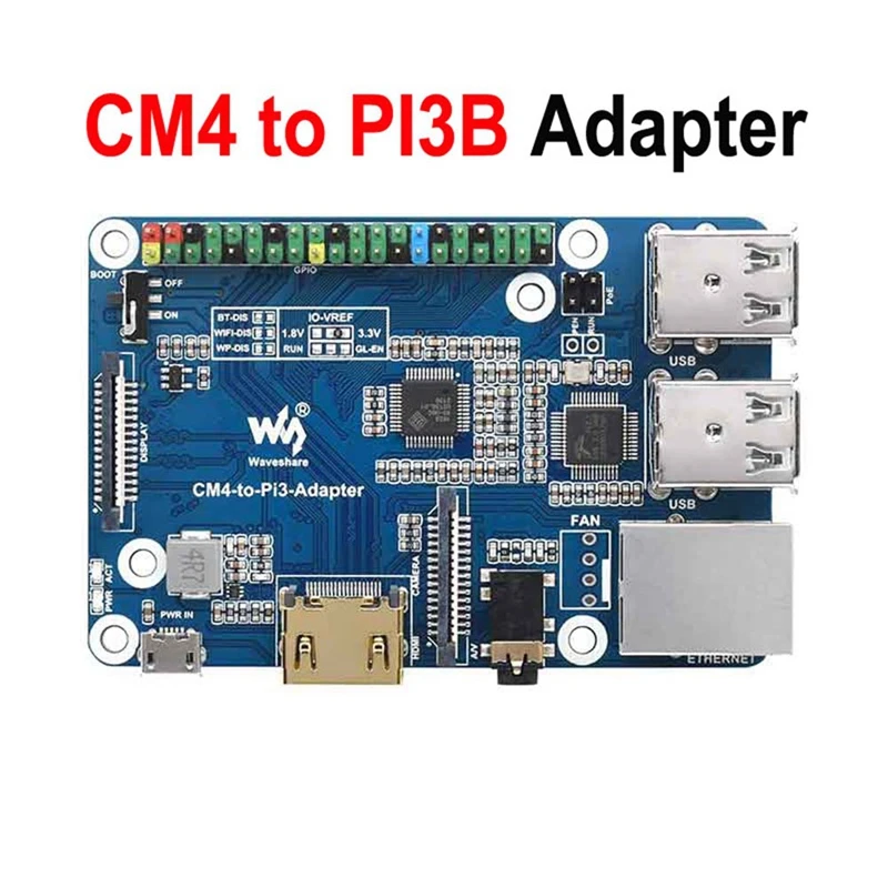 Waveshare For Raspberry Pi CM4 To 3B Adapter IO Base Board CM4 To Pi3 Adapter 1 Set Blue