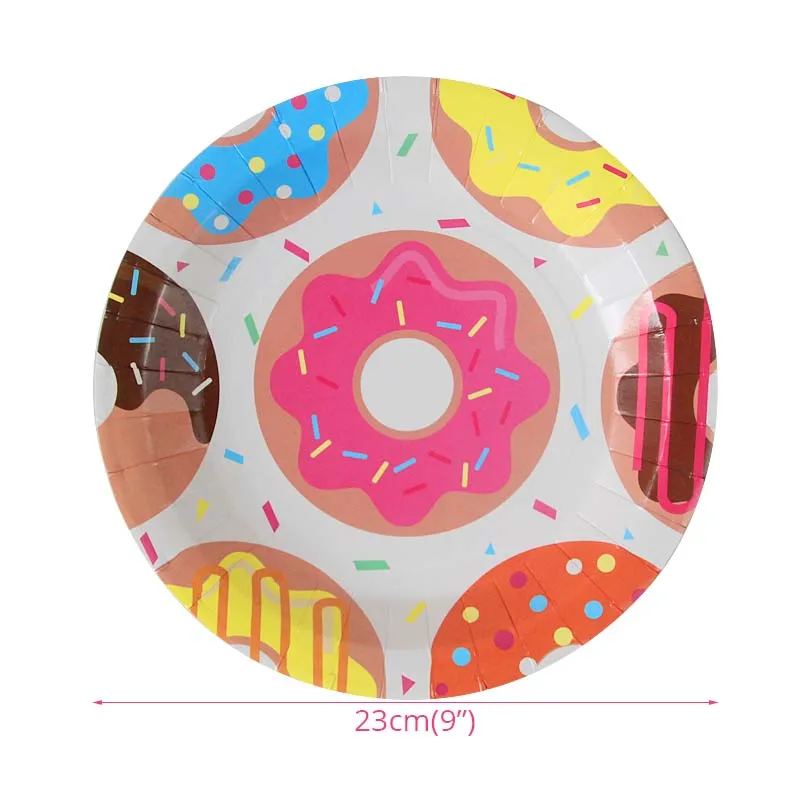 Donut Dessert Theme Party Tableware Set Disposable Plate Cup For Birthday Donut Growing up Theme Baby Shower Party Supplies