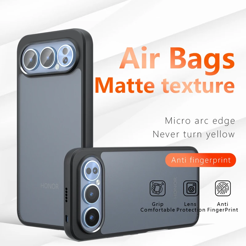 حافظة لهاتف Honor 500 Pro ELVEV مقاومة للصدمات غير لامعة PC + غطاء هاتف خلفي مضاد للبصمة لهاتف Honor 500