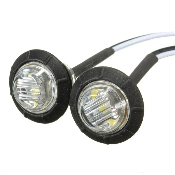 3/4 Inches Round LED Side Marker Lights Car Turn Signal Lights External Lamp for Car Truck Trailer Bus