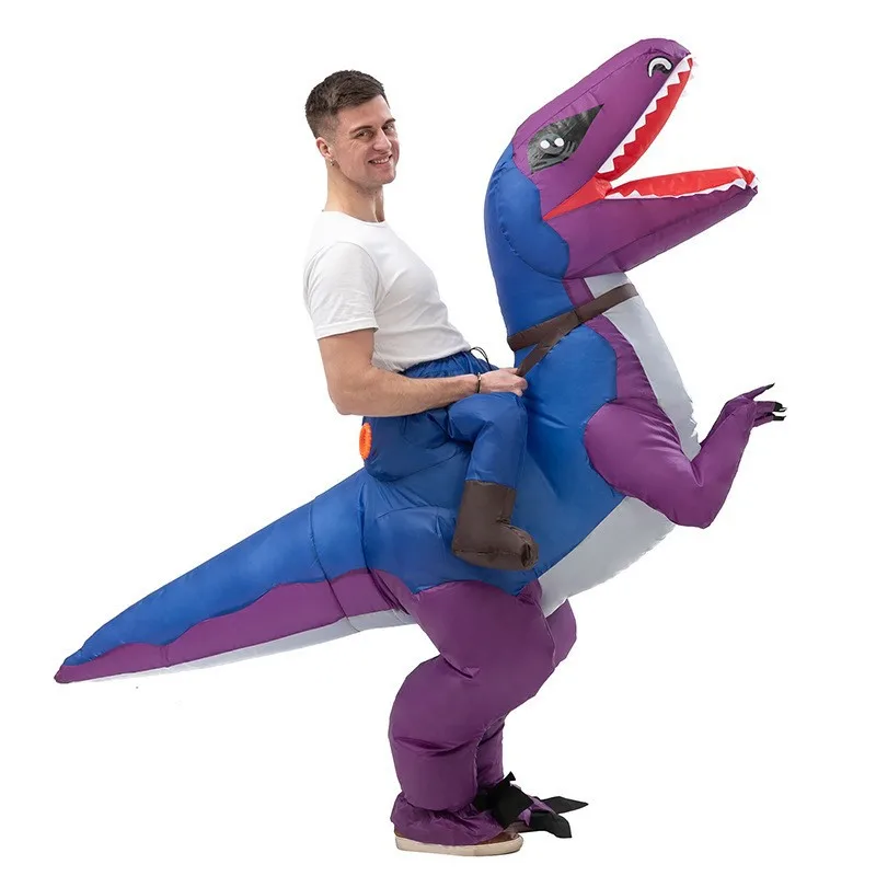 Costume Gonflable de Dinosaure, Déguisement d'Animal Ride, pour les Vacances d'Halloween, Recommandé de 150 à 190