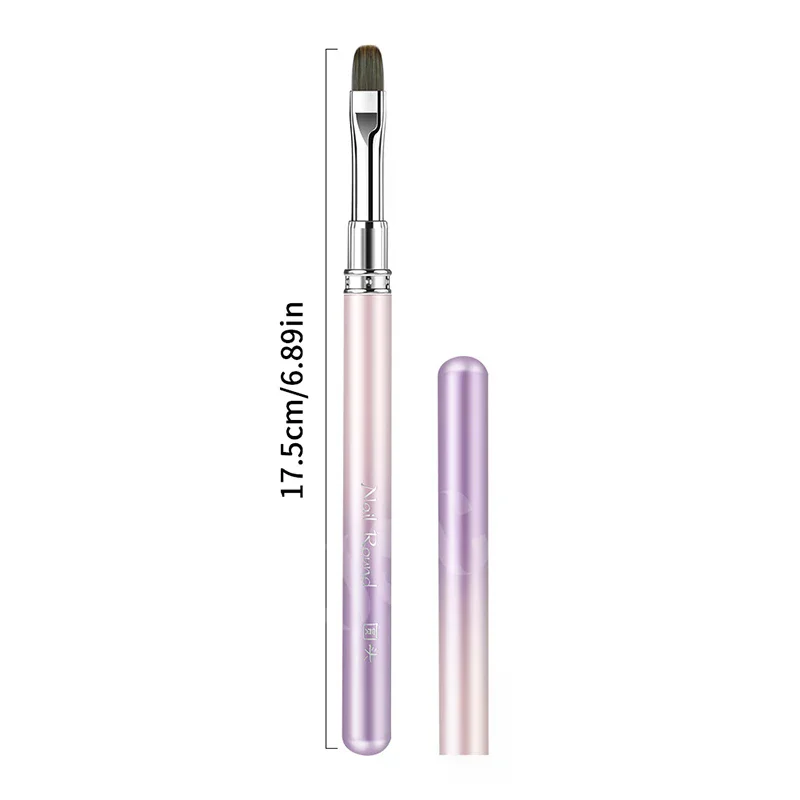 1 Pcs Gradient Metal Handle Nail Art Brush Triangular Drawing Painting Line Pen Liner French Manicure Tools