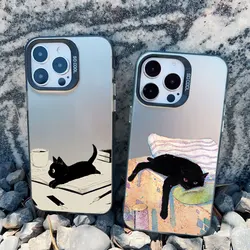 Funny Cat Daily Life Phone Case For iPhone 11 Case iPhone 16 13 15 Pro Max 12 Pro Max 13 Mini 14 15 Plus Shockproof Laser Covers