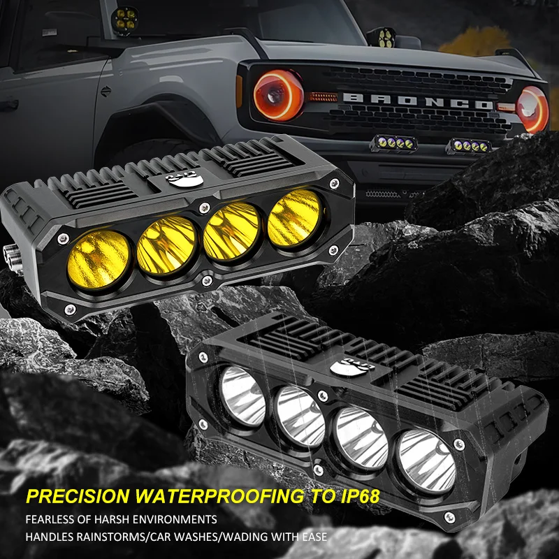 2個セット 120W 車用作業灯 LEDバー 4x4 6インチ LEDドライビングランプ 12-24V LEDコンボビーム オフロード SUV ATV トラクター ボート トラック用